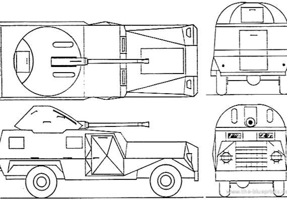 Tank RM-79 40mm Armoured Car - drawings, dimensions, figures