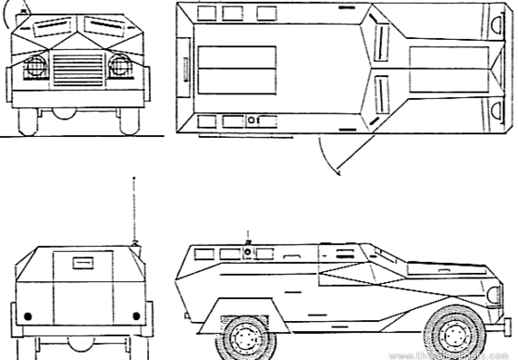 Tank RM-79 Armoured Car - drawings, dimensions, pictures