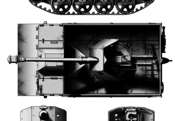 Танк RSO 75mm Pak 40 Panzerjager - чертежи, габариты, рисунки