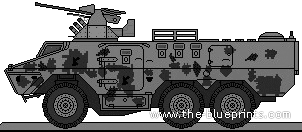 Танк Ratel 20-BAU-23x2 APC - чертежи, габариты, рисунки