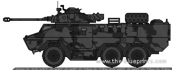 Ratel 90mm AFV tank - drawings, dimensions, figures