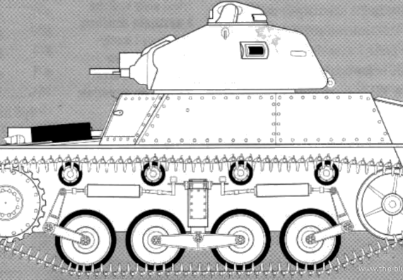 Renault AMC 34 APX-1 Turret tank - drawings, dimensions, pictures