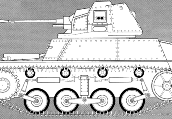Renault AMC 34 APX-2 Turret tank - drawings, dimensions, pictures