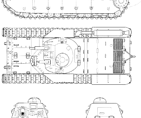 Renault D1 tank - drawings, dimensions, figures