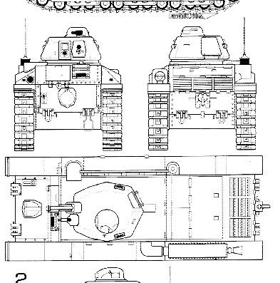Renault D2 tank - drawings, dimensions, pictures