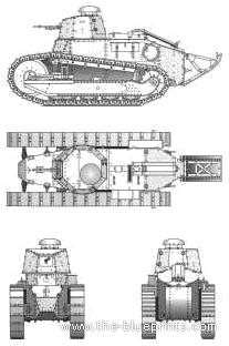 Renault FT-17 tank - drawings, dimensions, pictures