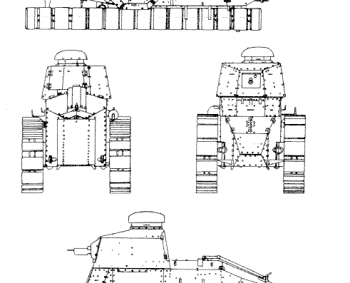 Renault FT-17 7.5mm MG tank - drawings, dimensions, figures
