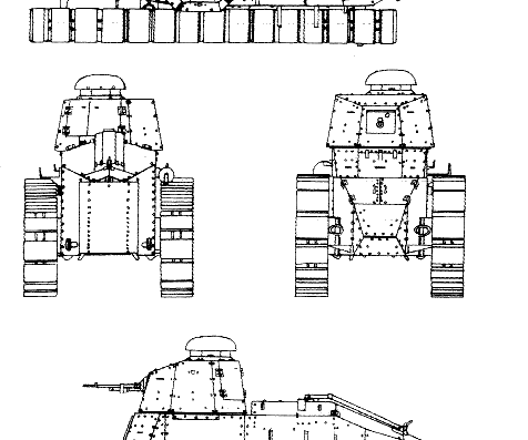 Renault FT-17 tank 8mm - drawings, dimensions, pictures