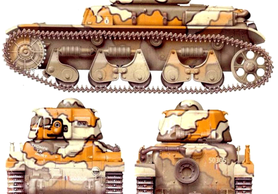 Renault R35 tank - drawings, dimensions, pictures