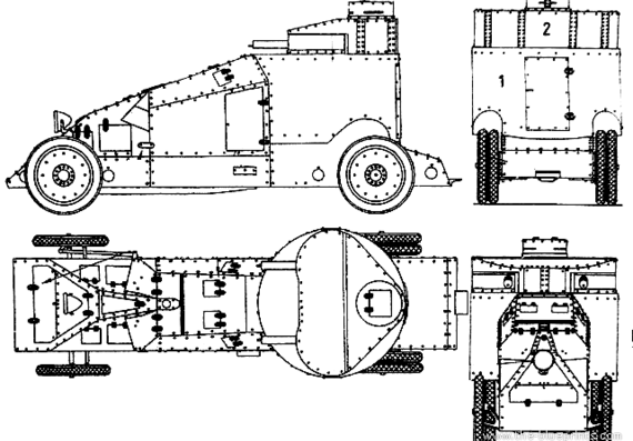 Reno tank (1916) - drawings, dimensions, pictures
