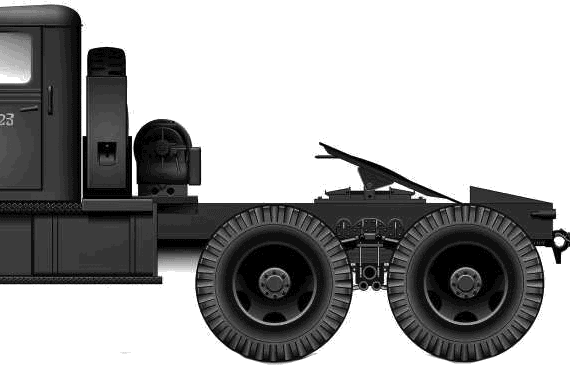 Танк Reo 28XS 6x4 Truck Tractor (1943) - чертежи, габариты, рисунки