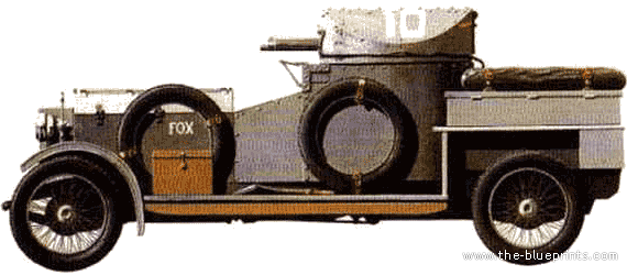 Танк Rolls-Royce Armored Car (1914) - чертежи, габариты, рисунки