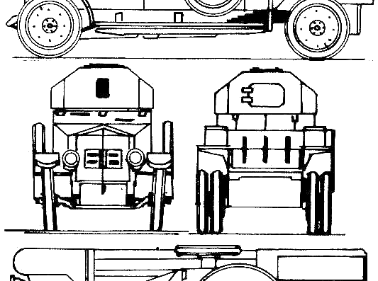 Rolls-Royce Armoured Car (1917) - drawings, dimensions, pictures