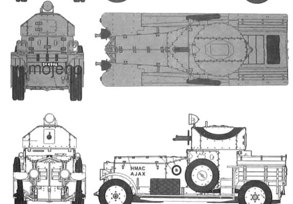 Танк Rolls-Royce Armoured Car Mk.I Pattern (1920) - чертежи, габариты, рисунки