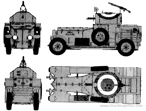 Rolls-Royce Armoured Car Pattern Tank (1920) - drawings, dimensions, pictures
