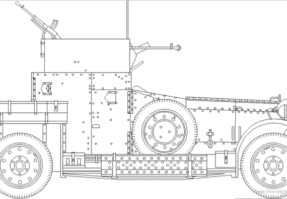Rolls-Royce Pattern Armoured Car Tank (1924) - drawings, dimensions, pictures