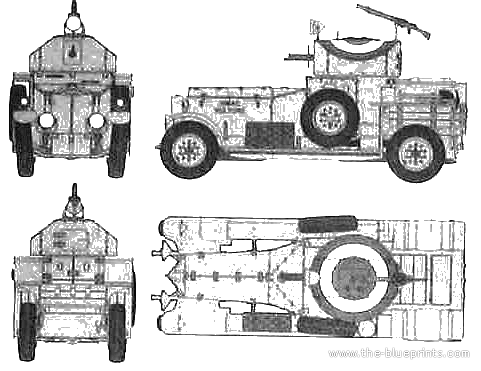 Rolls Royce Silver Ghost Armoured Car Pattern Tank (1920) - drawings, dimensions, pictures