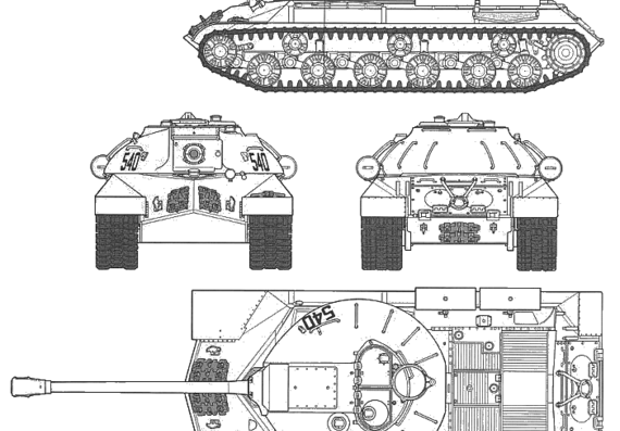 Tank Russian Heavy Tank JS3 Stalin - drawings, dimensions, pictures