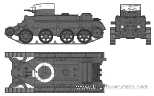 Танк Russian Tank BT-2 - чертежи, габариты, рисунки