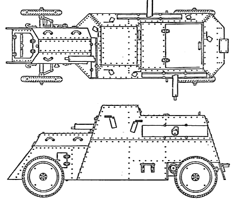 Танк Russo-Balt Armoured Car - чертежи, габариты, рисунки