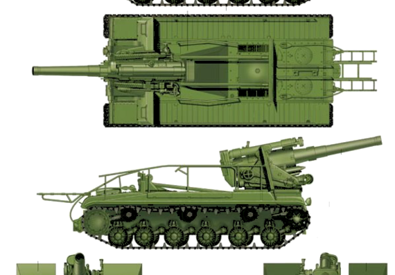 Tank S-51 SPG - drawings, dimensions, figures