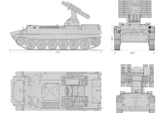 Танк SA-13 Gopher - чертежи, габариты, рисунки