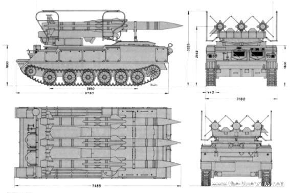 Tank SA-6 Gainful - drawings, dimensions, figures