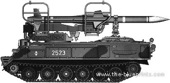 Tank SA-6 Guideline Antiaircraft Missile - drawings, dimensions, pictures