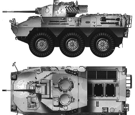 Танк SGSDF Type 87 RCV - чертежи, габариты, рисунки