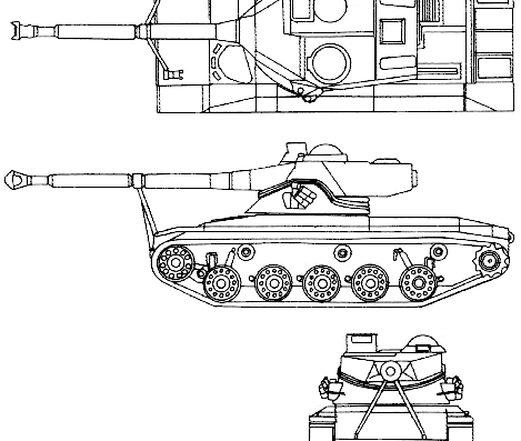 Танк SK-105A2 Kurassier - чертежи, габариты, рисунки