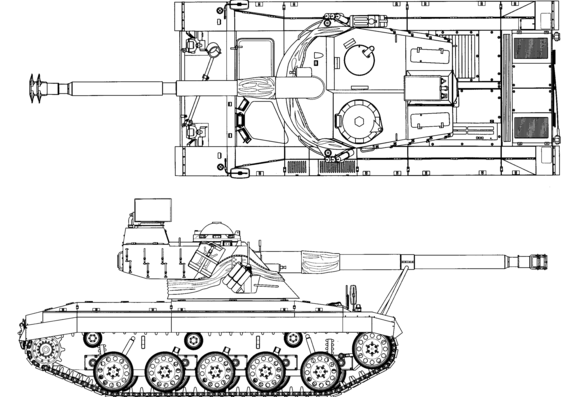 Танк SK-105 Kurassier - чертежи, габариты, рисунки