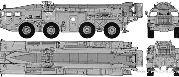 Tank SS-1c SCUD B MAZ-543 TEL - drawings, dimensions, figures
