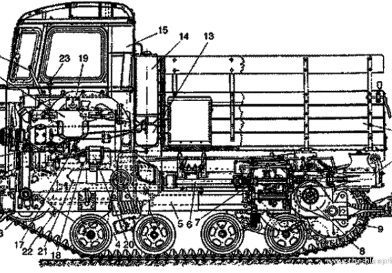 Tank STZ-5 (inside) - drawings, dimensions, figures