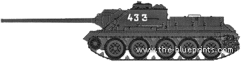SU-100 Tank Destroyer - drawings, dimensions, pictures