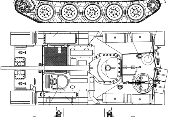 Танк SU-101 - чертежи, габариты, рисунки