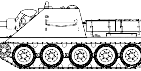 SU-122M tank - drawings, dimensions, figures
