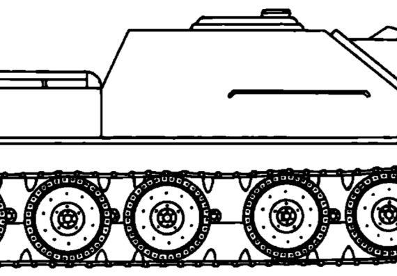Танк SU-122 Model (1943) - чертежи, габариты, рисунки