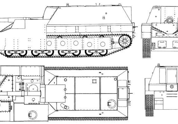 Танк SU-14 - чертежи, габариты, рисунки