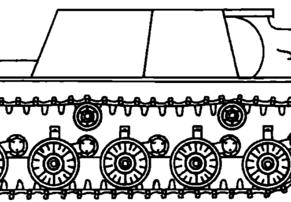 Танк SU-152 Model (1944) - чертежи, габариты, рисунки