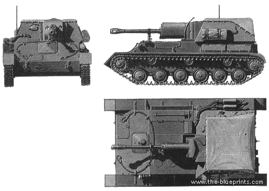 Tank SU-76 - drawings, dimensions, figures