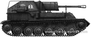 SU-76M SPG tank - drawings, dimensions, figures