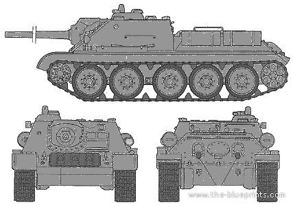 Танк SU-85 Tank Destroyer - чертежи, габариты, рисунки