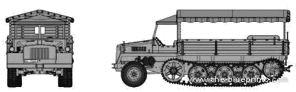 SWS tank (Schwerer Wehrmachtslepper) - drawings, dimensions, figures