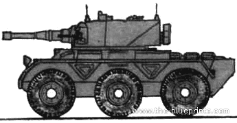 Танк Saladin Mk.2 Armoured Car - чертежи, габариты, рисунки