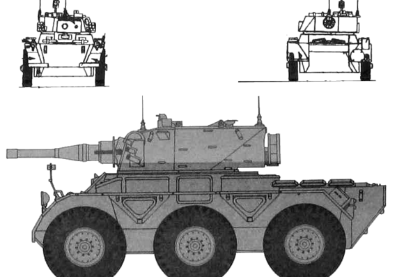 Танк Saladin Mk.II Armoured Car - чертежи, габариты, рисунки