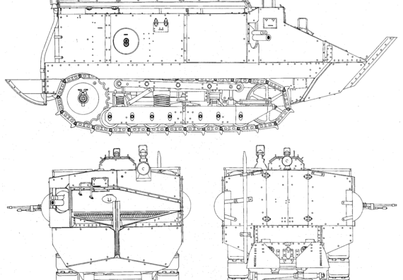 Танк Schneider CA-1 (France) - чертежи, габариты, рисунки