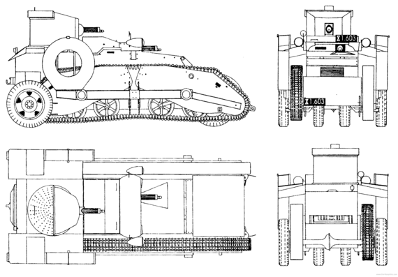 Schofield tank 1AR - drawings, dimensions, figures