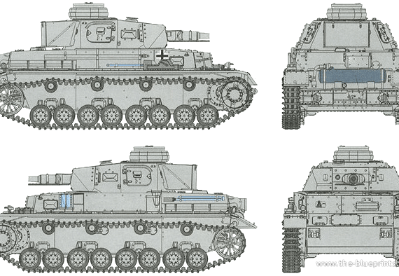 Танк Sd.Kfz.161 Pz.Kpfw.IV Ausf.E Vorpanzer - чертежи, габариты, рисунки