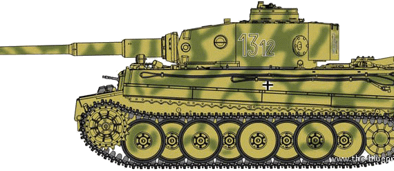 Tank Sd.Kfz.181 Pz.Kpfw.VI Ausf.E Tiger - drawings, dimensions, figures