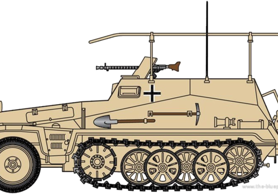 Танк Sd.Kfz.250-3 Greif - чертежи, габариты, рисунки